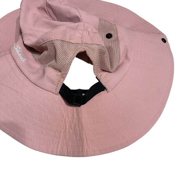 SunShade Pink Wide Brim Hat with Ponytail Hole - Picture 5 of 7
